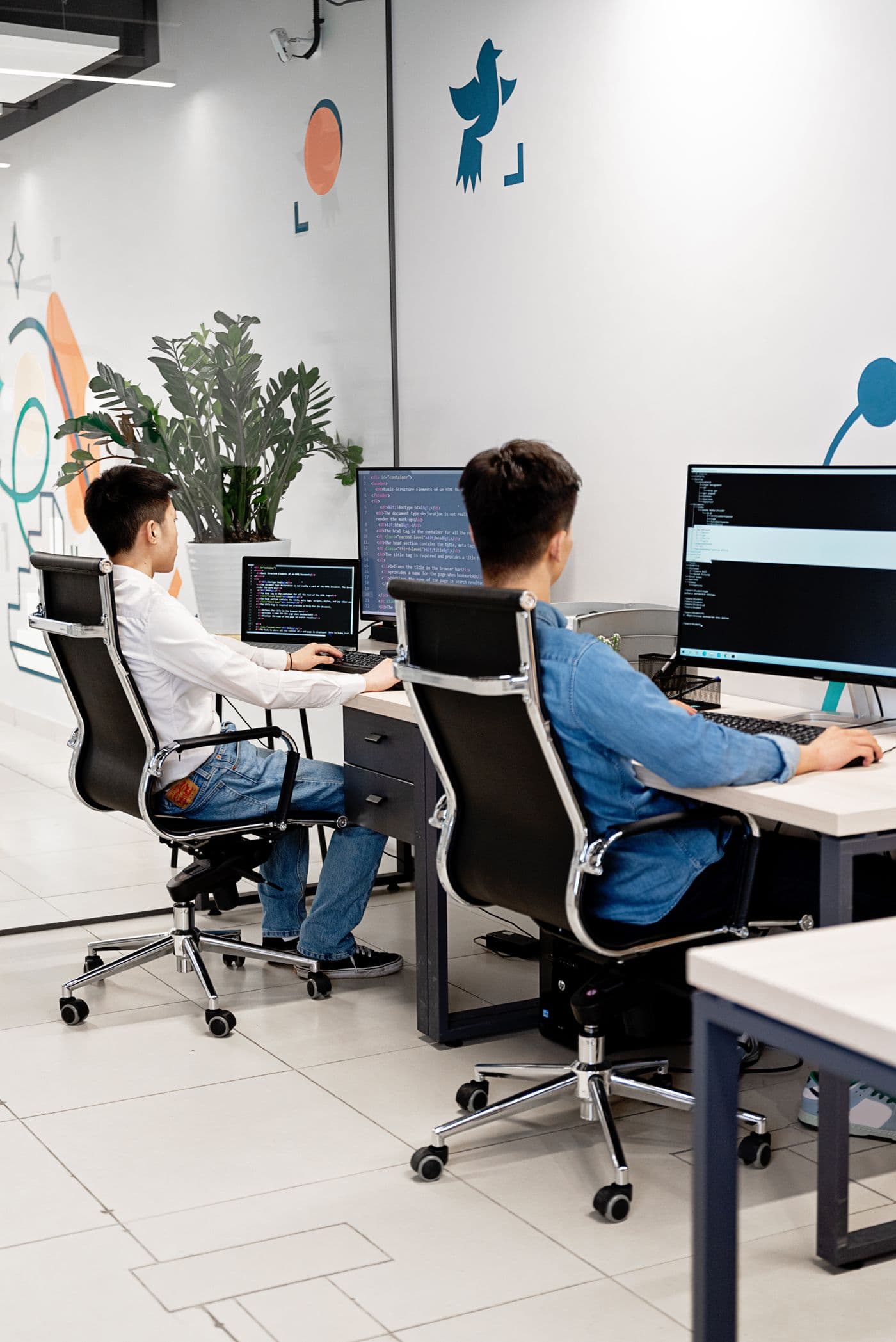 Developer writing application code